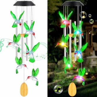 Best Gifts for Women: Hummingbird Solar Wind Chimes for Outside